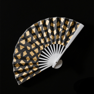 Vente en gros personnalisé plastique Hand Rave grand bois bambou ligne danse Clacker mariage clack pliant éventails blancs musique classique - Product Image 2