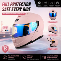 Casques de moto pour hommes et femmes, coque ABS rabattable, visière double à dégagement rapide, certifiés ECE, toutes saisons, design personnalisé Knight