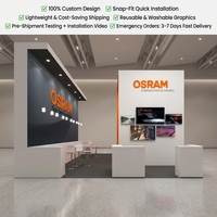 Stand d'exposition modulaire en aluminium et tissu de 20 pieds sur 20 pieds avec assemblage rapide pour événements et conférences