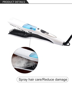 Professionale in ceramica rivestita LCD vapore piatto ferro piastra per capelli spazzola pettine elettrico per uso domestico Hotel fabbricati a vapore caldo - Product Image 5