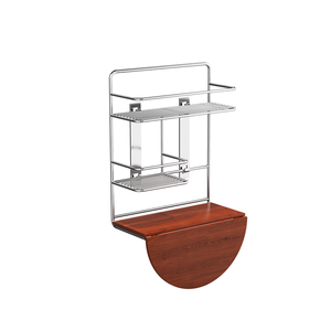 Moderno Estante <span class=keywords><strong>de</strong></span> Especias <span class=keywords><strong>de</strong></span> <span class=keywords><strong>Acero</strong></span> <span class=keywords><strong>Inoxidable</strong></span> <span class=keywords><strong>de</strong></span> 3 Niveles, Organizador <span class=keywords><strong>de</strong></span> Almacenamiento para Montar en la Pared <span class=keywords><strong>de</strong></span> la Cocina, Sobre el Fregadero, con Ganchos y Portacuchillos - Product Image 2