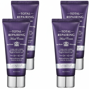 Crema per le mani riparatrice totale da 60ml confezione 4ea burro di karité biologico vegano vitamina C Whitenig ingredienti lozione nutriente - Product Image 1