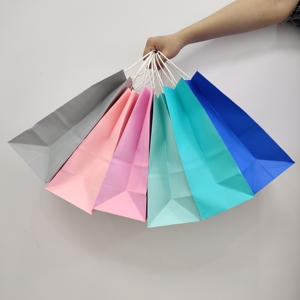 Wholesale Supermarket Grocery in Stock Kraft <b>Paper</b> Bag with Handle Recycle Cheap Price Business Shopping Food Take Away Bag - Product Image 6
