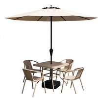 Ensemble table et chaises de patio extérieur avec parasol pour jardin, balcon, vente ambulante et utilisation comme table à thé