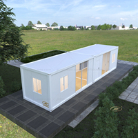 Villa préfabriquée de luxe en conteneurs de 40 pieds, maison modulaire multi-étages avec 3 chambres, 2 salles de bain, salon et bureau à domicile