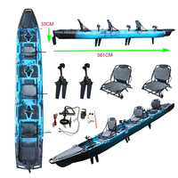Kayak de pêche modulaire Vicking en HDPE, à pédales, double/simple place, certifié CE, avec moteur de traîne pliable détachable 1/2/3