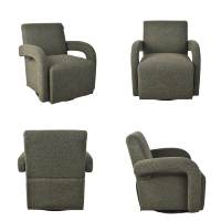 Fauteuil inclinable individuel de luxe CARLFORD en tissu, capitonné, pivotant, pour salon et salle à manger