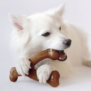 Jouet à mâcher pour chien en nylon durable, non toxique et écologique pour les mâcheurs agressifs - Qualité alimentaire supérieure : bacon, poulet, cacahuète, bois - Product Image 3
