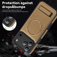 Étui en cuir magnétique pour iPhone 18 Pro Max 17 Pro Max 16 Plus 15 14 avec support invisible, coque de protection fine avec béquille