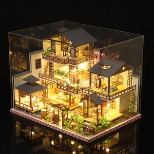 Kit de construction de nichoir à livres en bois assemblé à la main, maison de poupée miniature DIY de style japonais traditionnel, jouet éducatif à assembler - Product Image 6