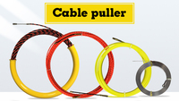 Tire-fil 49FT Outils de pêche au fil 6,0 mm de diamètre 3 fils torsadés avec ressort guide, idéal pour la pêche au fil Noir et jaune 15m
