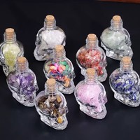 Crânes d'améthyste, gravier en bouteille, agate, cristal, Feng Shui, énergie spirituelle, guérison, bricolage, Halloween, décoration créative pour la maison et le bureau