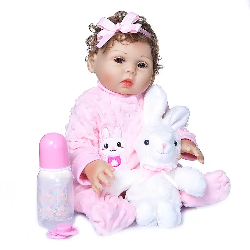 Wholesale 47cm Christmas Gift Kids Toy Doll Pink Soft Full Body Silicone Reborn Baby Doll