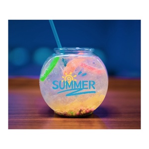 <b>Glass</b> <b>Fish</b> <b>Bowl</b> Shape <b>Fish</b> <b>Bowl</b> Party Cup 1200ml 46oz With Straw With Lid Party Event Custom Logo Wholesale - Product Image 4