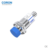 Capteur de proximité inductif CORON CLJ-A24-10ANA-G M12 non blindé, portée de détection 10 mm, sortie NPN NO, type de connecteur LED rouge, Cuivre-Nickel