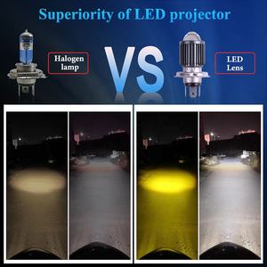 Ba20d H4 Motor Led Hi <span class=keywords><strong>Lo</strong></span> Beam Koplamp 3000K-6000K Scooter Mistrijlichten Met Condensatielens 12W Power - Product Image 4