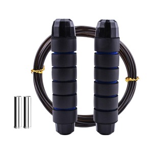 Custom Home Fitness Cardio <strong>Exercise</strong> Jump <strong>Rope</strong> Soft EVA Foam Handle Skipping <strong>Rope</strong> with Steel Cable and Iron Weights - Product Image 3