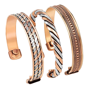 Metal Craft Pure <b>Copper</b> <b>Magnetic</b> <b>Bracelet</b> Bangle Arthritis Relief Handmade Therapeutic Fashion Jewelry Unisex Gift Ready - Product Image 1