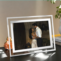 Cadre photo en verre transparent, cadre vide, cadre de table, cadre simple pour affichage de photos et certificats, vente en gros