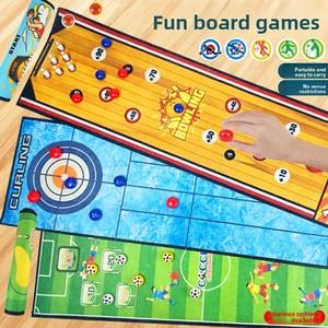 Jeu <span class=keywords><strong>de</strong></span> curling <span class=keywords><strong>de</strong></span> table portable, <span class=keywords><strong>tapis</strong></span> <span class=keywords><strong>de</strong></span> curling enroulable, jeu <span class=keywords><strong>de</strong></span> <span class=keywords><strong>glisse</strong></span> <span class=keywords><strong>de</strong></span> pierres, jeu d'interaction parent-enfant, fabrication sur mesure - Product Image 3