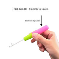 Outil crochet à loquet en métal et plastique pour coiffure, plumes, tapis et grandes tresses capillaires