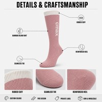 Chaussettes de compression personnalisées pour femmes, hauteur genou, mélange de bambou, respirantes, soutien, vente en gros OEM, conception gratuite, couleurs personnalisées