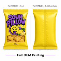 Bolsas de Plástico con Ventana para Dulces Extremadamente Ácidos, Bolsas Planas Individuales para Gomitas Ácidas, Golosinas y Fiestas