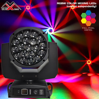 Projecteur LED mobile Bee Eye haute puissance 19x15W en fer IP20 avec zoom 4-60, contrôle DMX512, éclairage de scène pour parcs à thème, CRI 90, 540/210