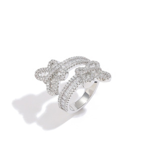 Open <b>Ring</b> Hip Hop's New Copper-<b>set</b> Zircon <b>Ring</b> - Product Image 4