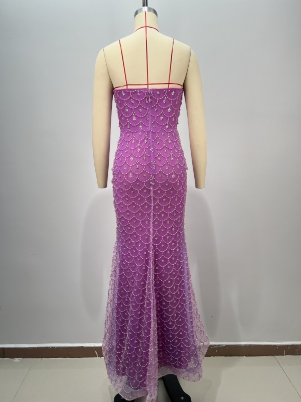 purple long dress
