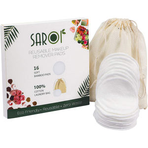 Tampons démaquillants en <span class=keywords><strong>coton</strong></span> de bambou rond, écologiques, cosmétiques, organiques, réutilisables, lavables, pour le visage - Product Image 1