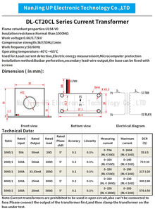 Njxse DL-CT20CL वर्तमान ट्रांसफार्मर 1000/1 2000/1 3000/1 4000/1 5000/1 परिशुद्धता ct 5a 10a 20a 30a 50a 100a 150a ct आपूर्तिकर्ता - Product Image 3