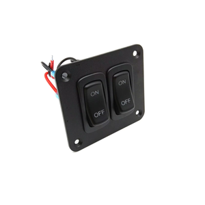 Panneau d'interrupteurs à bascule étanche en aluminium 12V/24V DC 2 gangs série L, pré-câblé marche/arrêt pour VR, automobiles, bateaux marins - Product Image 3