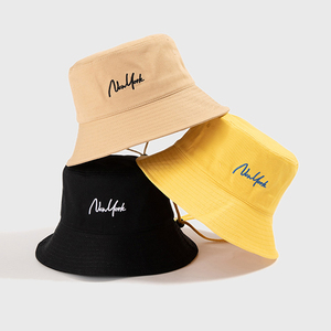 Wholesale Manufacturer Custom Cotton Fashion Embroidered Fisherman Beach Summer <strong>Bucket</strong> <strong>Hats</strong> <strong>With</strong> <strong>String</strong> - Product Image 2