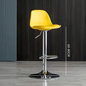 Sgabello da Bar Girevole dal Design Semplice e Moderno, Sedia Alta con Altezza Regolabile, Struttura in Metallo, Sgabelli da Bancone <span class=keywords><strong>per</strong></span> <span class=keywords><strong>Cucina</strong></span> e <span class=keywords><strong>Soggiorno</strong></span> - Product Image 4