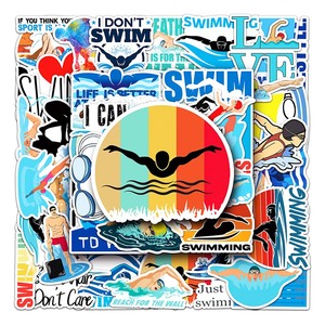 50Pcs Nhà Máy Bán Hàng Trực Tiếp Thể Thao Trang Trí Bơi Dán Cho Cốc Nước Điện Thoại Lặn Thể Thao Hồ Bơi Sticker - Product Image 1