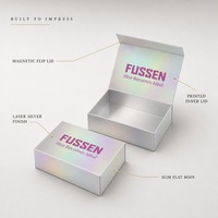 Caixa de Prata Personalizada com Design Holográfico e Tampa Magnética para Embalagens de Beleza de Alto Padrão e Apresentação de Marca