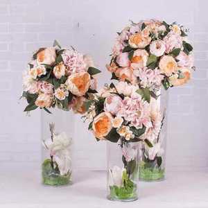 Jihong卸売クリスタルクリアプラスチックラウンドアクリルシリンダー花瓶結婚式のセンターピースの装飾 - Product Image 4