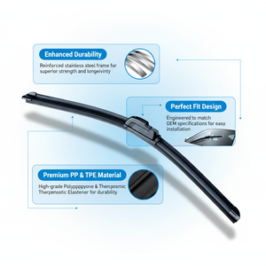 YIKE Universele Ruitenwisserblad zonder beugel 14-28 inch voor rechtsgestuurde auto's Specifieke passvorm voor UK, Japan, Australië - Product Image 3