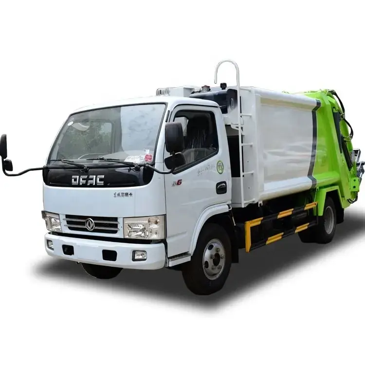 Dongfeng küçük arka yükleyici sıkıştırılmış çöp kamyonu 4x2 5m3 çöp toplama actor ktör kamyon