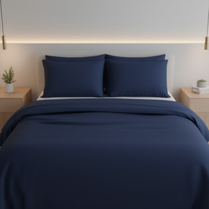 Vianney Viasoft Marino <b>Double</b> Sheet Set 200TC Microfiber Solid Color Wrinkle Free Home <b>Bedding</b> 4 Pcs - Product Image 2