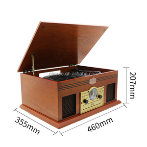 Retro Vintage Stijl 1200 ahşap vinil plak çalar müzik sistemi Oude kaboffer Platenspeler In Koffer - Product Image 5