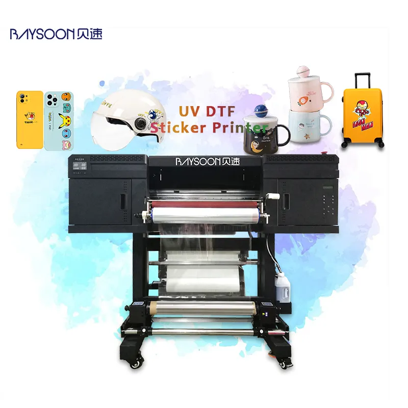 Baysoon fabricant prix de gros a3 2 3 têtes impresora uv dtf imprimante 2 en 1 hybride avec xp600 ensemble complet ab film automatique