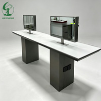 Miroir double face Jincheng, table de maquillage de luxe moderne pour salon de beauté avec éclairage autour du miroir