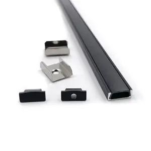 15x6mm Led Light Shell Aluminum Channel Aluminium Profiles Extrusion For Led Strip Lights With black PC cover