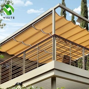 Voile <span class=keywords><strong>d</strong></span>'<span class=keywords><strong>ombrage</strong></span> rétractable anti-UV beige pour balcon, jardin extérieur, terrasse, auvent coulissant, pare-soleil de voiture - Product Image 6