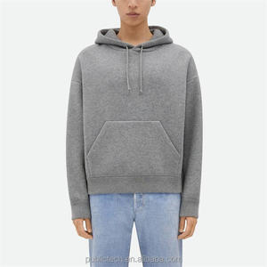 Sudadera CON CAPUCHA DE Cachemira de gran tamaño gris de alta calidad para hombre, sudadera básica en blanco al por mayor, Sudadera con capucha de lana Unisex de 300gsm - Product Image 1