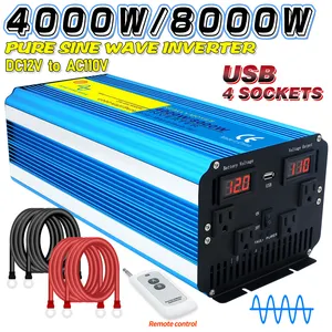 4000W 8000W convertitore USB uscita Inverter caricabatterie 12V DC 110V AC auto barca campeggio