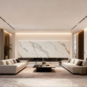 Revêtement mural en dalle de roche pour maison avec vue sur la montagne, dalle de roche à surface frittée normale, design personnalisé pour la décoration intérieure de villa - Product Image 1