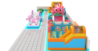 Aire de jeux gonflable intérieure avec château gonflable, piscine à balles et équipements de jeux souples pour enfants, pour centres de divertissement familial